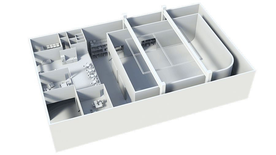 Vue 3D du studio de tournage Le Grand Set